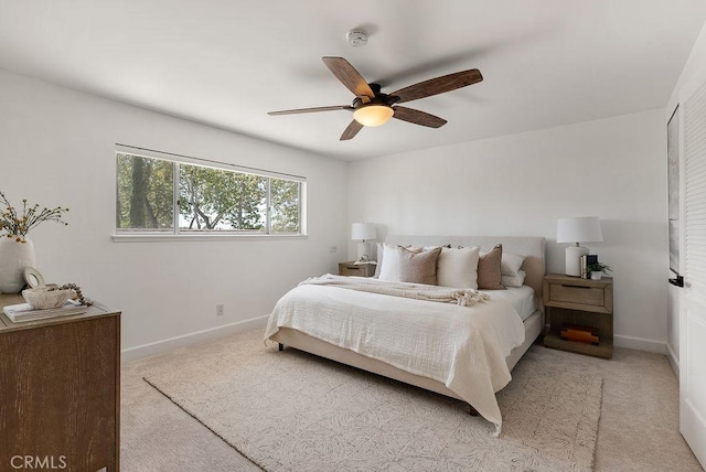 3238 N Hartman St, Orange, CA 92865 - bedroom with light carpet, baseboards, and ceiling fan