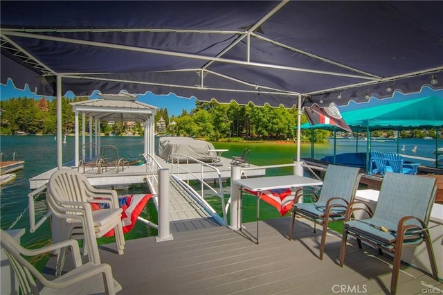 27844 Greenway Dr, Lake Arrowhead, CA 92352 - dock area with a water view and boat lift
