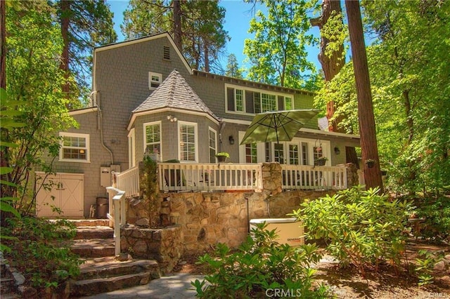27844 Greenway Dr, Lake Arrowhead, CA 92352 - back of house featuring a wooden deck