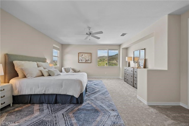 25865 Tulip Grove St, Stevenson Ranch, CA 91381 - bedroom with light colored carpet and a ceiling fan