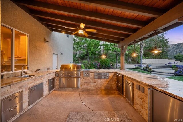 25865 Tulip Grove St, Stevenson Ranch, CA 91381 - view of patio with a sink and an outdoor kitchen