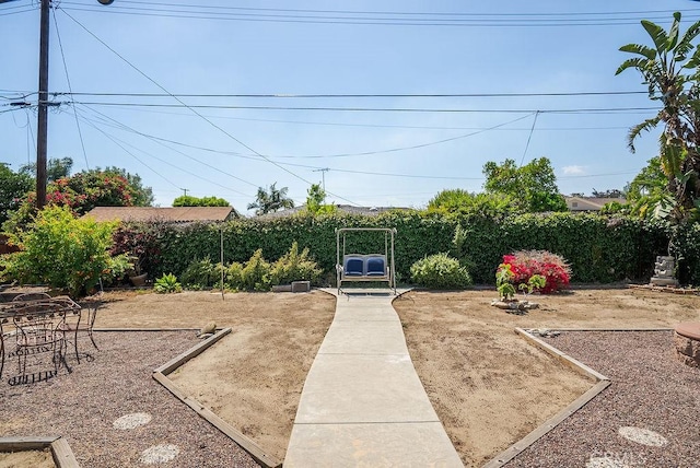 view of yard with fence