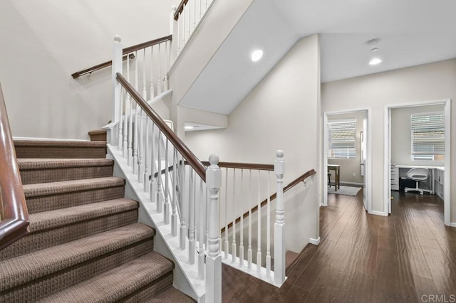 1310 Santa Liza Ave Unit 8, Chula Vista, CA 91913 - stairs with wood finished floors, recessed lighting, and baseboards