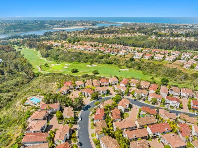 7256 Surfbird Cir, Carlsbad, CA 92011 - aerial overview of property's location with nearby suburban area, a large body of water, and a local golf course