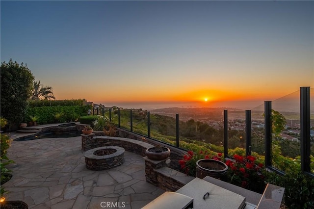 7 Ocean Heights Dr, Newport Coast, CA 92657 - view of patio / terrace with an outdoor fire pit
