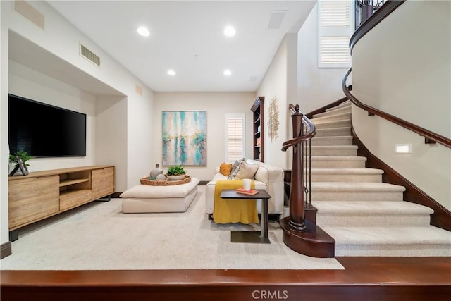 7 Ocean Heights Dr, Newport Coast, CA 92657 - living room with stairway and recessed lighting