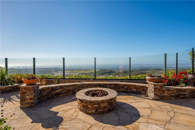 7 Ocean Heights Dr, Newport Coast, CA 92657 - view of patio / terrace featuring a fire pit