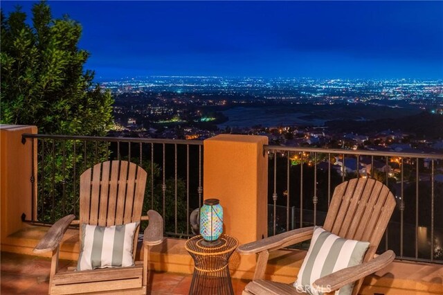 7 Ocean Heights Dr, Newport Coast, CA 92657 - view of balcony at twilight
