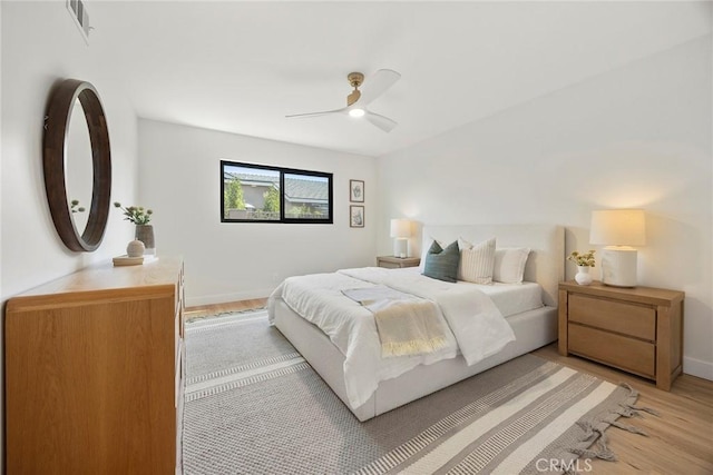 4732 Tucana St, Yorba Linda, CA 92886 - bedroom with light wood-style flooring, baseboards, and a ceiling fan