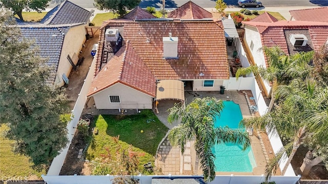 2505 Stuart Ave, Clovis, CA 93611 - aerial view of property and surrounding area featuring a pool area