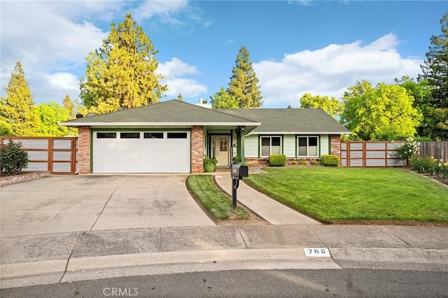 788 Marcia Ct, Chico, CA 95973 - single story home featuring brick siding, a garage, concrete driveway, and a shingled roof
