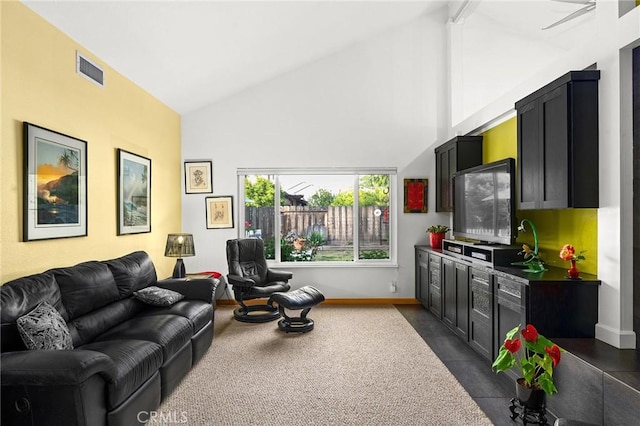 788 Marcia Ct, Chico, CA 95973 - living room with baseboards and high vaulted ceiling