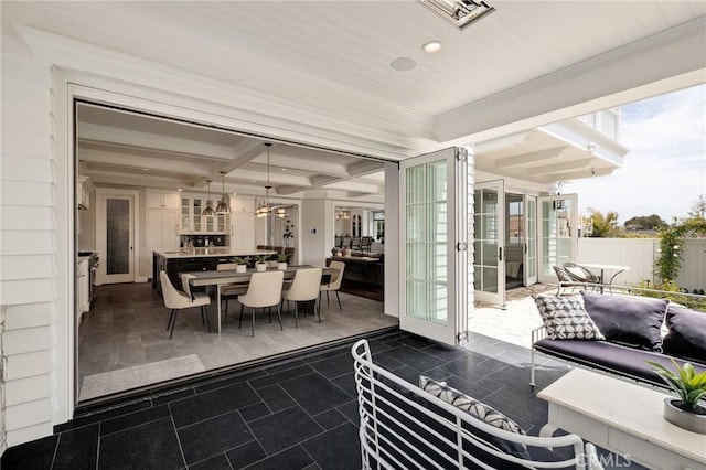 2711 Elm Ave, Manhattan Beach, CA 90266 - view of patio / terrace with an outdoor living space, outdoor dining space, and fence