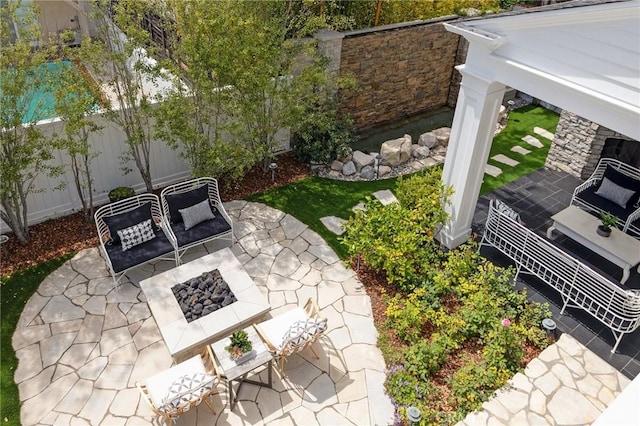 2711 Elm Ave, Manhattan Beach, CA 90266 - view of patio / terrace with an outdoor fire pit and fence
