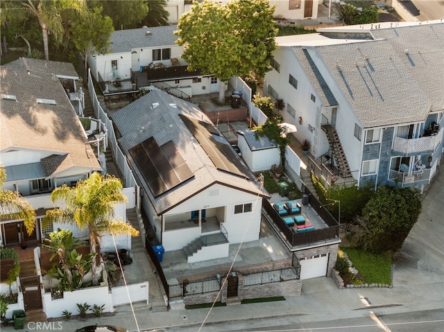 aerial perspective of suburban area