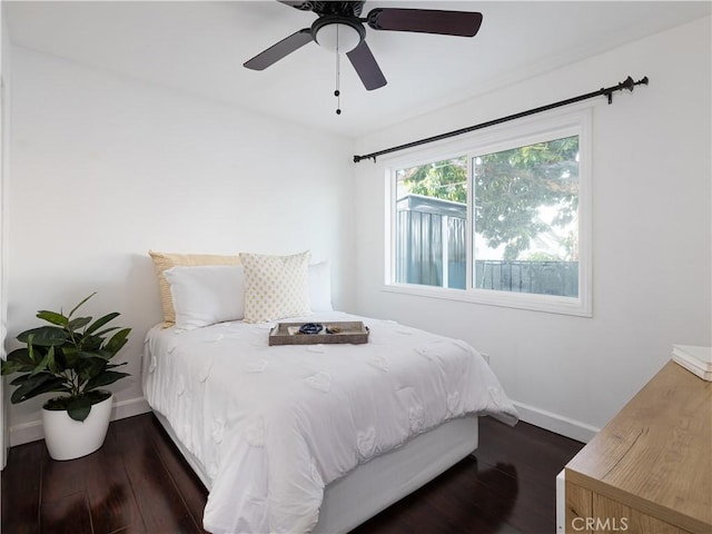2217 S Gaffey St, San Pedro, CA 90731 - bedroom featuring dark wood-style floors and a ceiling fan