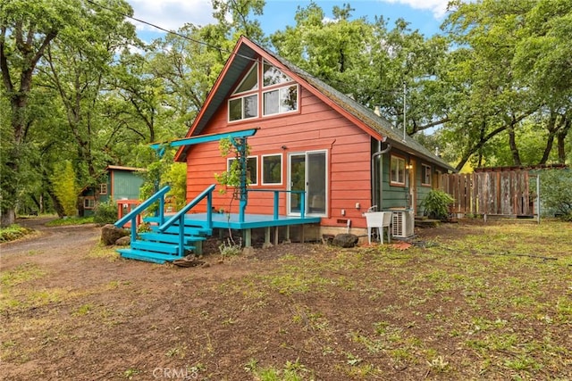 5338 Deception River Rd, Chico, CA 95928 - back of property with fence and a wooden deck