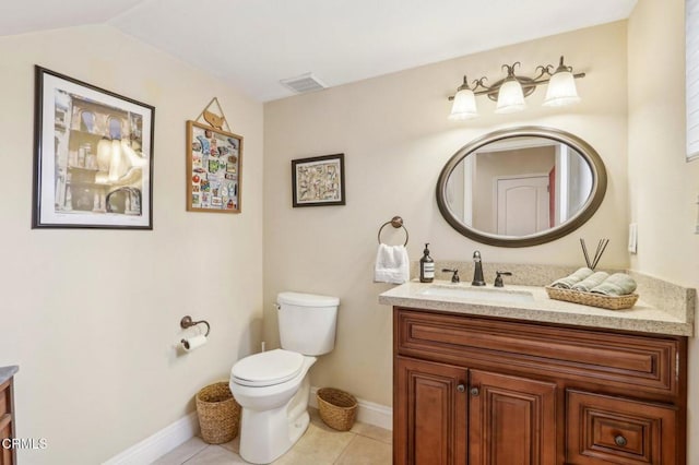 856 E Rio Grande St, Pasadena, CA 91104 - bathroom with vanity, toilet, tile patterned floors, and baseboards