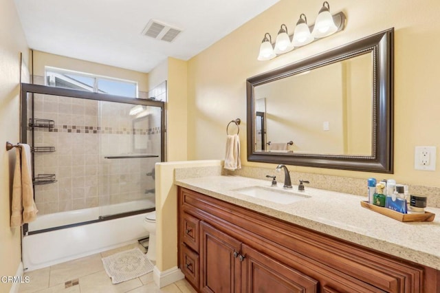 856 E Rio Grande St, Pasadena, CA 91104 - full bathroom with tile patterned flooring, vanity, toilet, and enclosed tub / shower combo