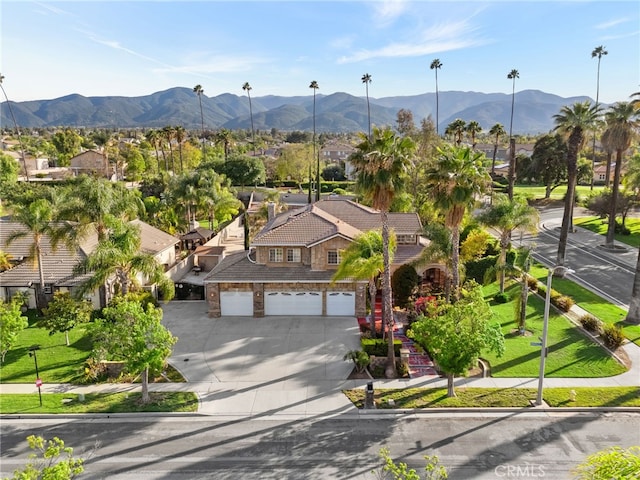 view from above of property featuring mountains