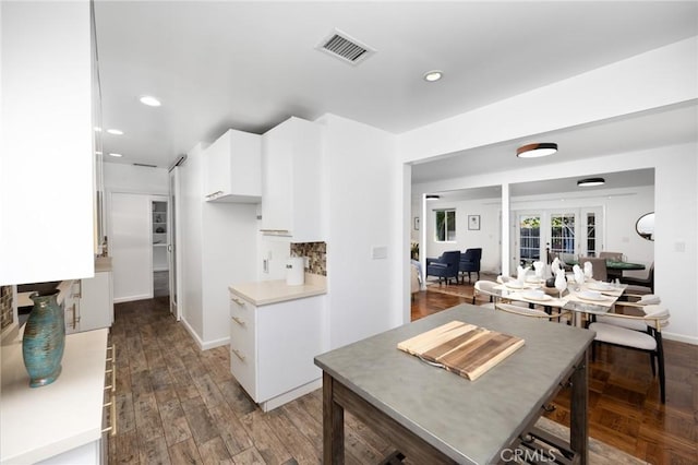 810 W Rte 66, Glendora, CA 91740 - kitchen with white cabinetry, light countertops, recessed lighting, baseboards, and french doors