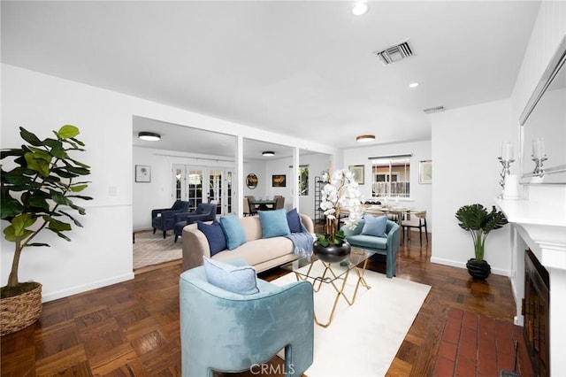 810 W Rte 66, Glendora, CA 91740 - living room featuring healthy amount of natural light, baseboards, recessed lighting, and french doors