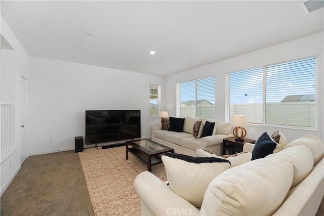 36936 Buccella Ln, Beaumont, CA 92223 - living area with light carpet, baseboards, and recessed lighting