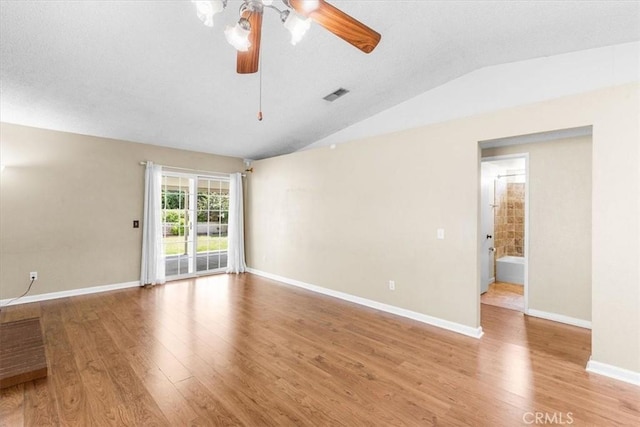 1866 Overland St, Colton, CA 92324 - spare room featuring lofted ceiling, light wood-style floors, and ceiling fan