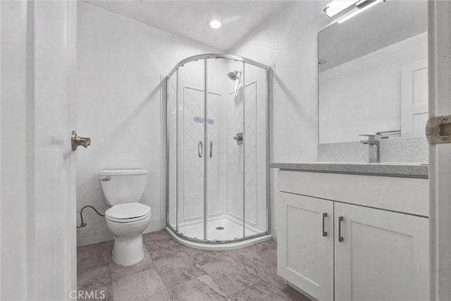 547 N Wilson Ave Unit 2, Pasadena, CA 91106 - bathroom featuring a shower stall, vanity, and toilet