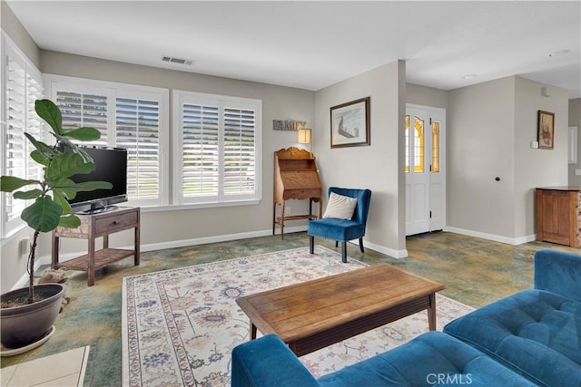 1490 Descanso St Unit 3, San Luis Obispo, CA 93405 - living room with baseboards and concrete flooring