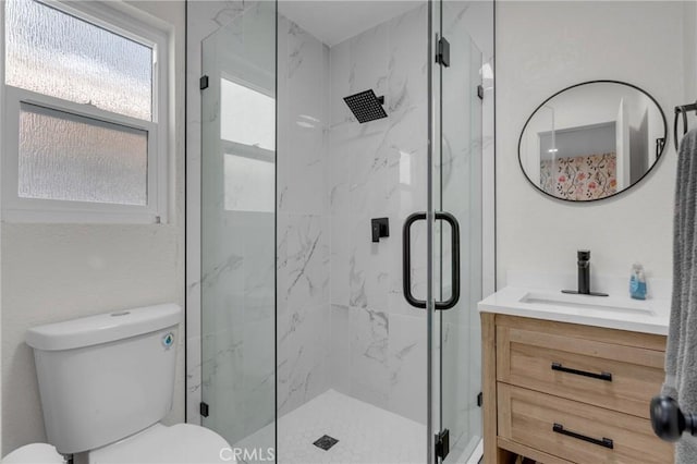 1075 Molino Ave Unit D, Long Beach, CA 90804 - bathroom featuring a marble finish shower, vanity, and toilet