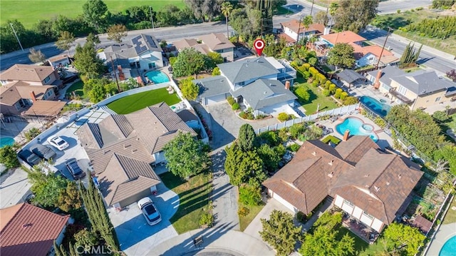 2204 Ruiz Pl, Hacienda Heights, CA 91745 - aerial view of residential area featuring a pool area