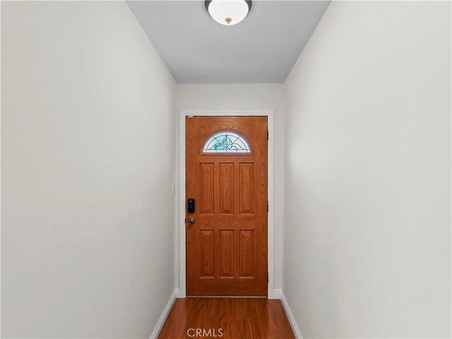 3627 Virginia St, La Crescenta, CA 91214 - doorway to outside featuring baseboards and dark wood-style floors