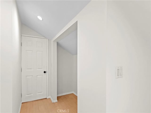 3627 Virginia St, La Crescenta, CA 91214 - corridor with light wood-style floors, lofted ceiling, baseboards, and recessed lighting