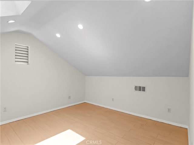 3627 Virginia St, La Crescenta, CA 91214 - bonus room featuring vaulted ceiling, wood finished floors, baseboards, and recessed lighting