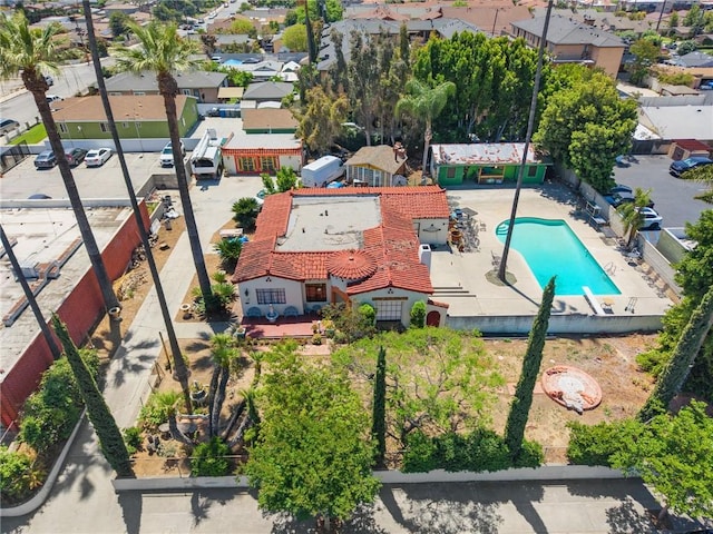 720 W La Habra Blvd, La Habra, CA 90631 - aerial perspective of suburban area featuring a pool area