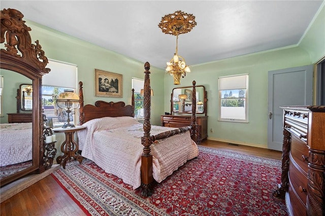 720 W La Habra Blvd, La Habra, CA 90631 - bedroom with wood finished floors and a chandelier