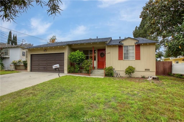 10345 Sherman Grove Ave, Sunland, CA 91040 - ranch-style home with driveway, an attached garage, and crawl space