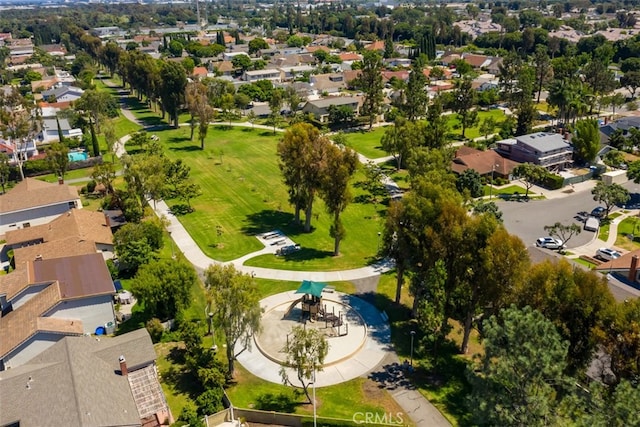 aerial perspective of suburban area featuring a park