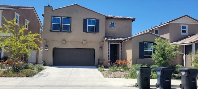 833 Half Moon Ave, Redlands, CA 92374 - view of front of property featuring stucco siding, an attached garage, a tiled roof, and concrete driveway