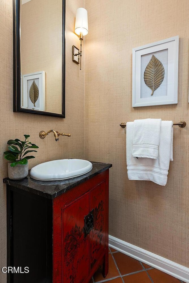 741 Burleigh Dr, Pasadena, CA 91105 - bathroom featuring vanity, tile patterned flooring, and baseboards