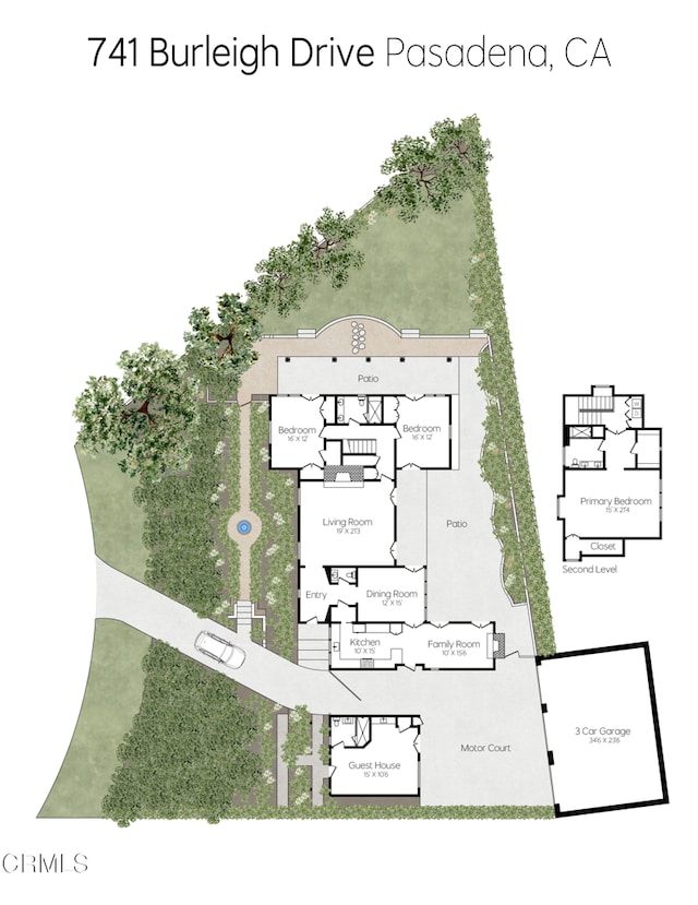741 Burleigh Dr, Pasadena, CA 91105 - room layout