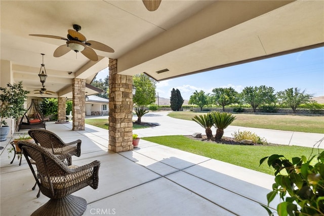 38792 Comanche Point Rd, Arvin, CA 93203 - view of patio with ceiling fan