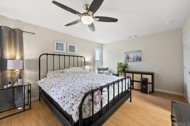 2348 Watson Way, Vista, CA 92081 - bedroom with baseboards, light wood-style flooring, and ceiling fan