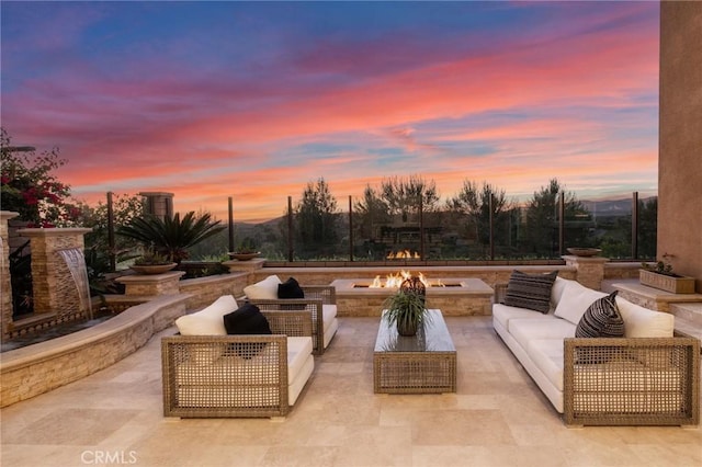 28 Dogwood, Lake Forest, CA 92630 - view of patio with an outdoor living space with a fire pit