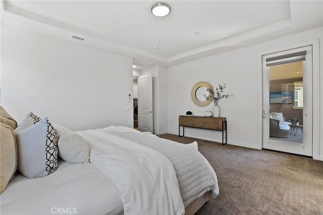 28 Dogwood, Lake Forest, CA 92630 - bedroom with a tray ceiling, carpet floors, and baseboards