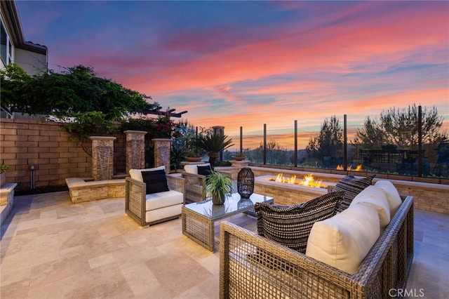 28 Dogwood, Lake Forest, CA 92630 - view of patio / terrace featuring an outdoor living space with a fire pit