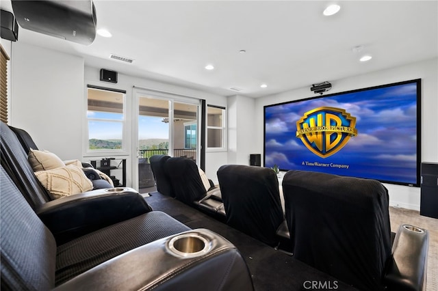 28 Dogwood, Lake Forest, CA 92630 - home theater room featuring recessed lighting and carpet flooring