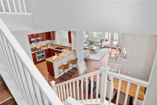 823 N Kintyre Dr, Orange, CA 92869 - stairs featuring wood finished floors