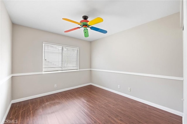823 N Kintyre Dr, Orange, CA 92869 - spare room with wood finished floors, ceiling fan, and baseboards